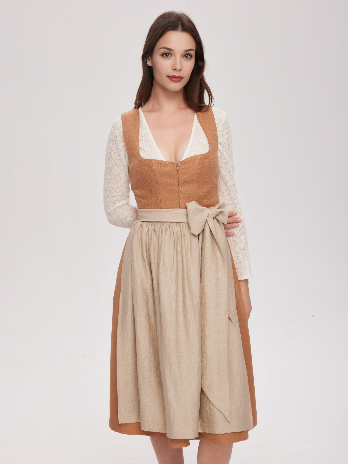 Dirndl mit Hakenverschluss in Orange