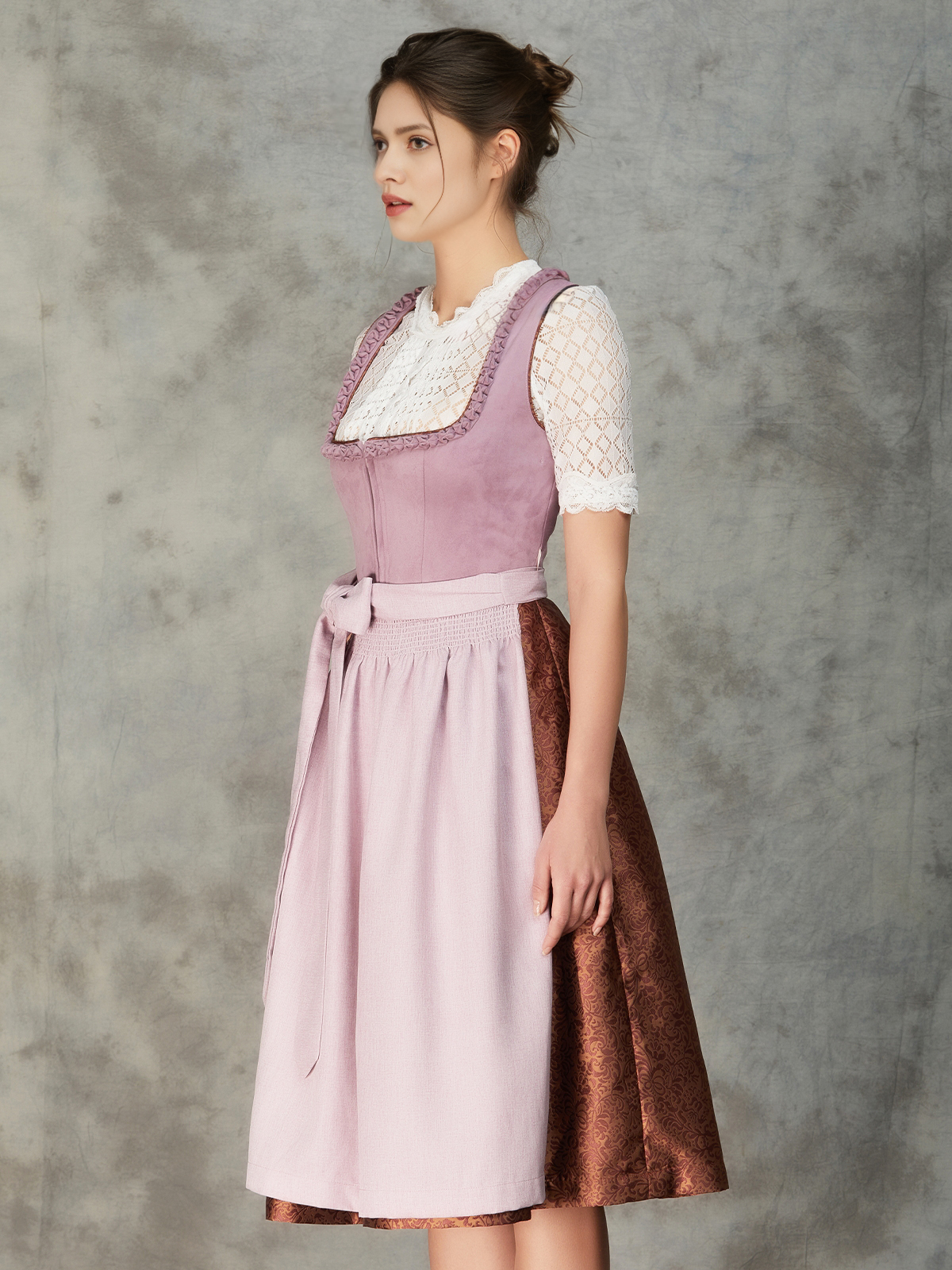 Elegantes lila Midi Dirndl