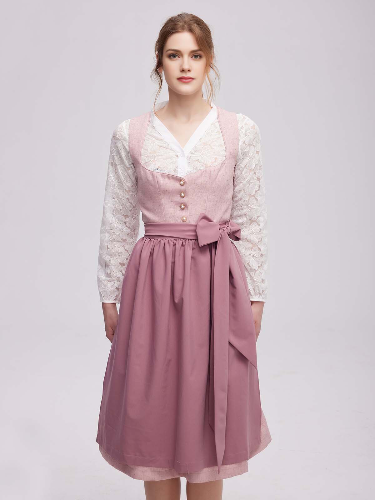 Modernes rotes Dirndl mit femininem Schnitt