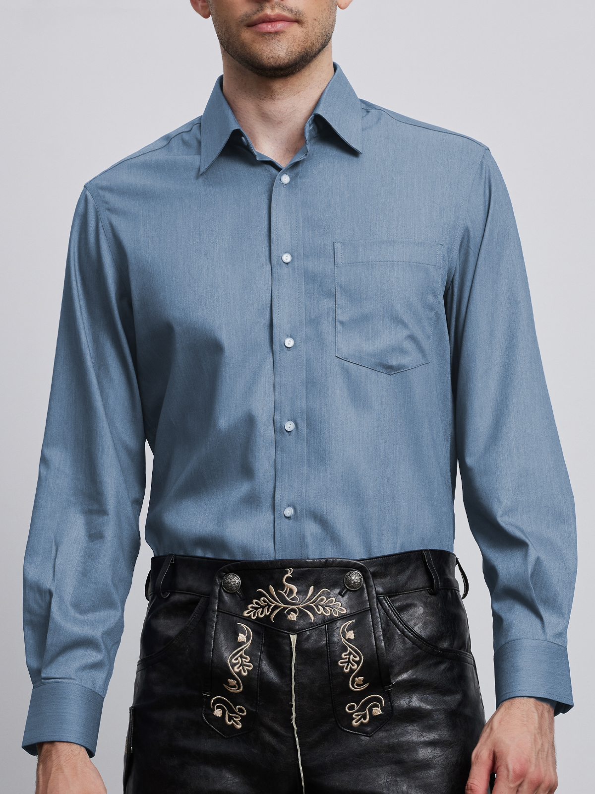 Dirndl Bluse Spitze in Blau