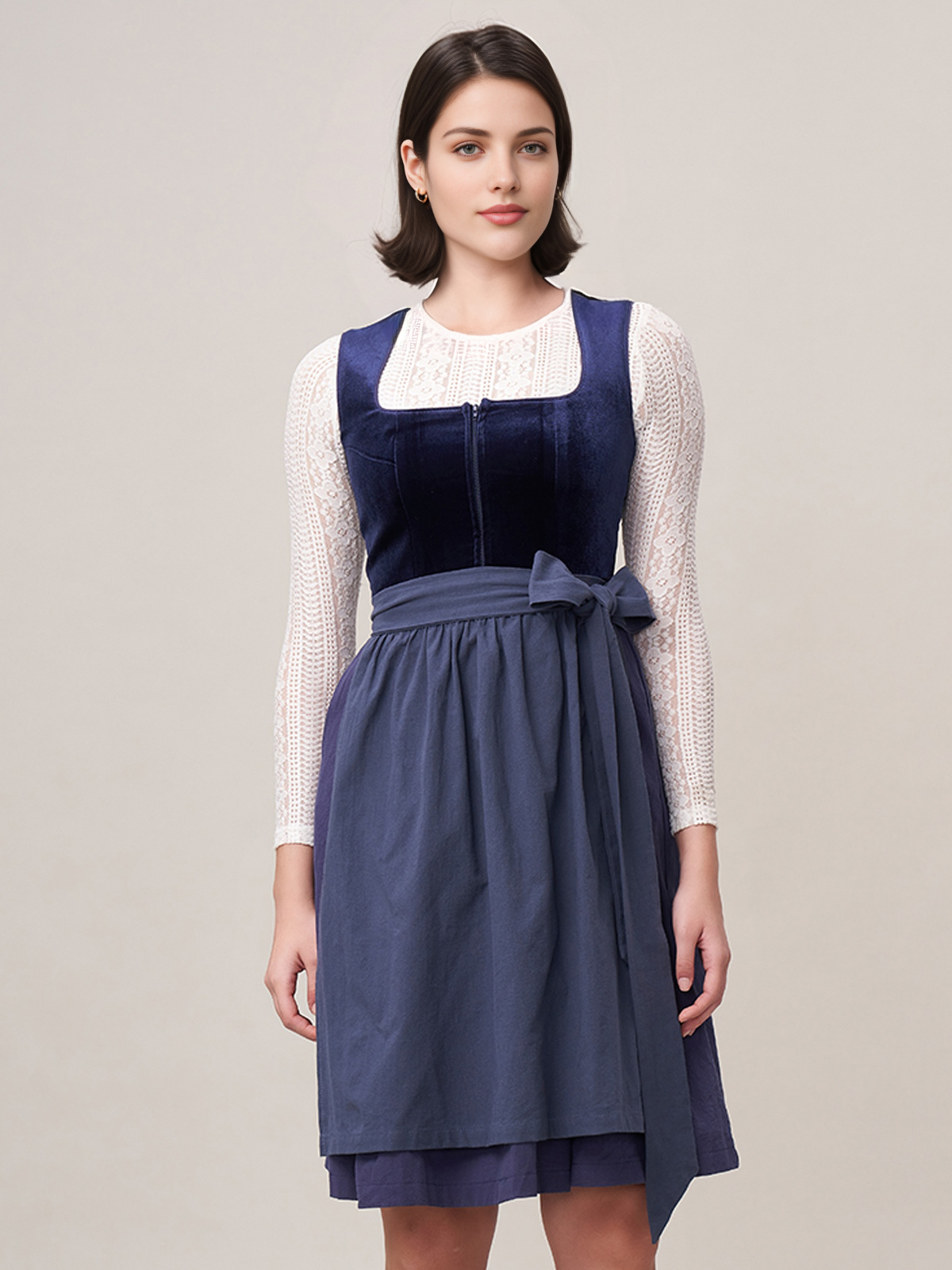Dirndl mit Reißverschluss in Blau